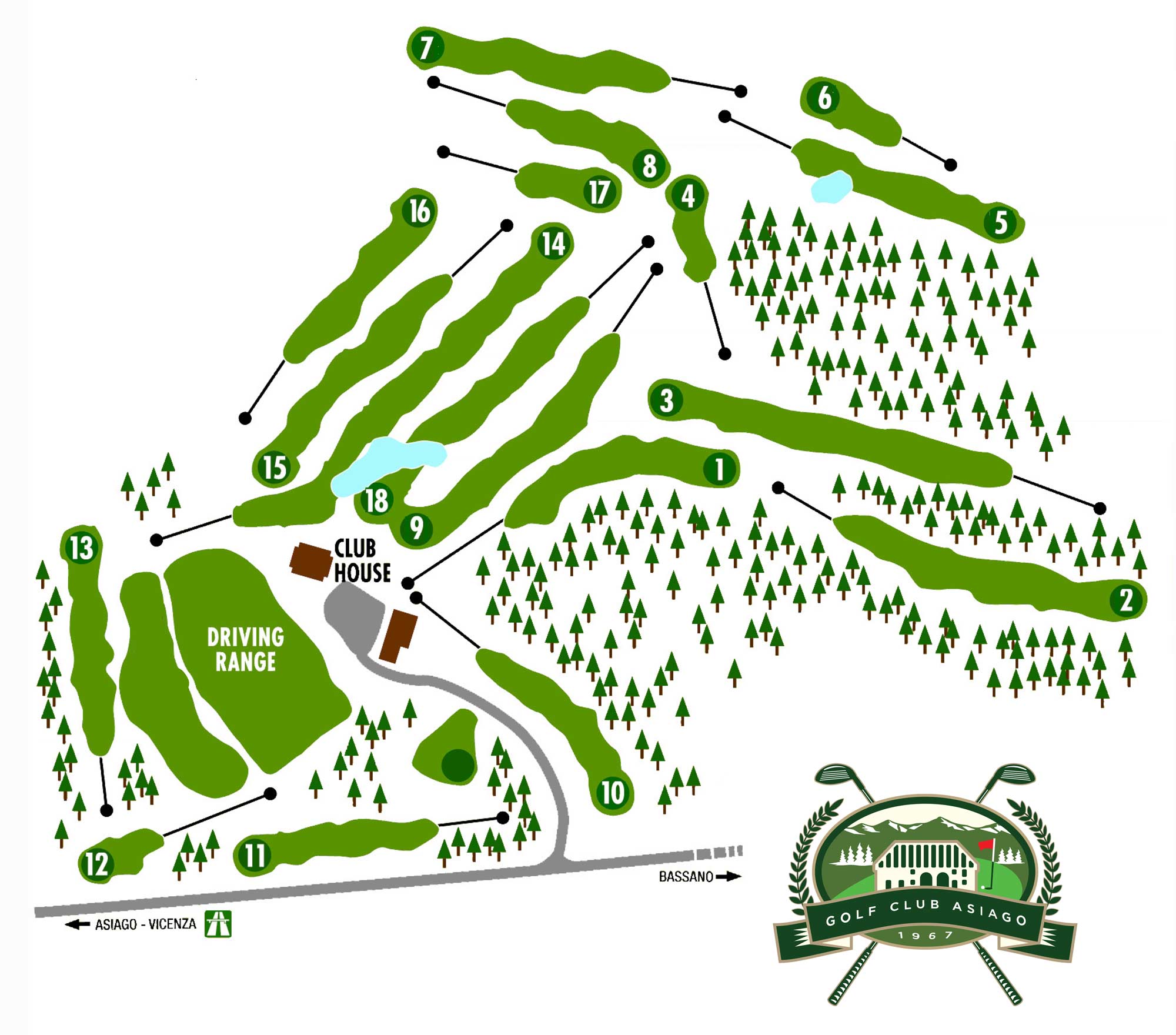 Mappa Percorso Golf Asiago